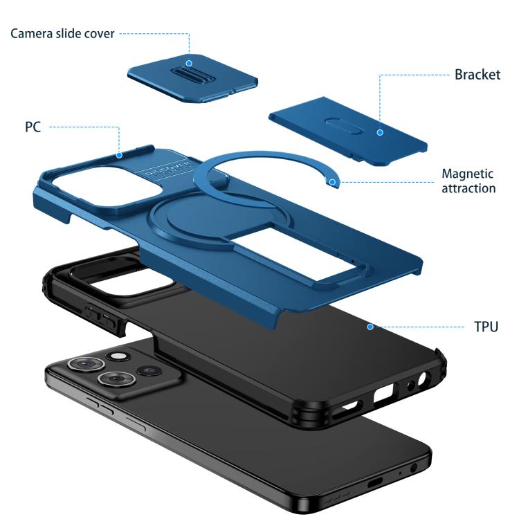 For Motorola Moto G 5G 2025 Sliding Camshield MagSafe Holder Phone Case