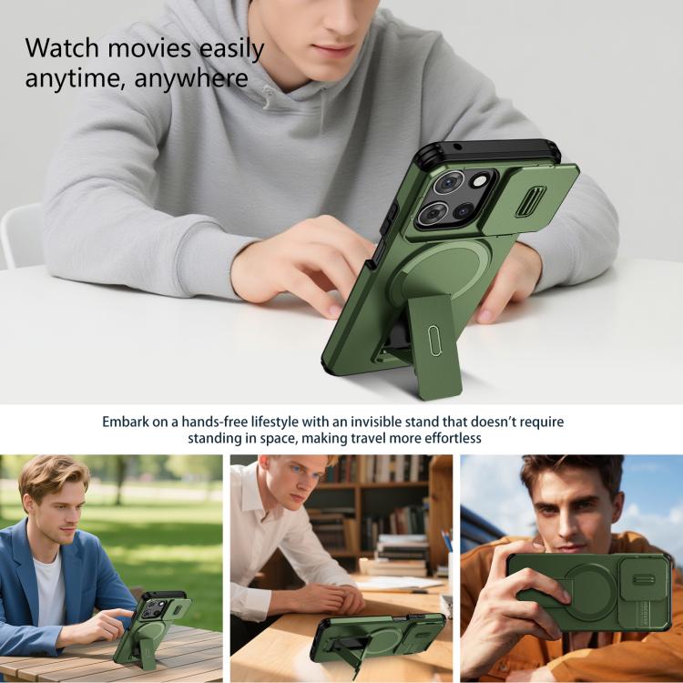 For Motorola Moto G 5G 2025 Sliding Camshield MagSafe Holder Phone Case