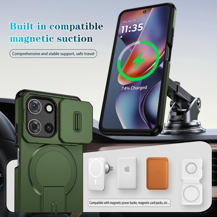 For Motorola Moto G 5G 2025 Sliding Camshield MagSafe Holder Phone Case