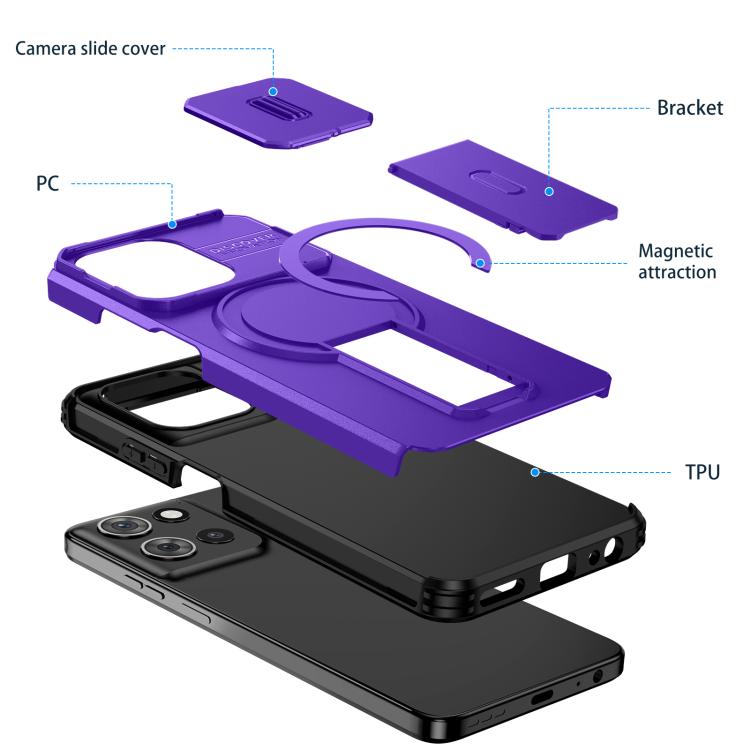 For Motorola Moto G 5G 2025 Sliding Camshield MagSafe Holder Phone Case