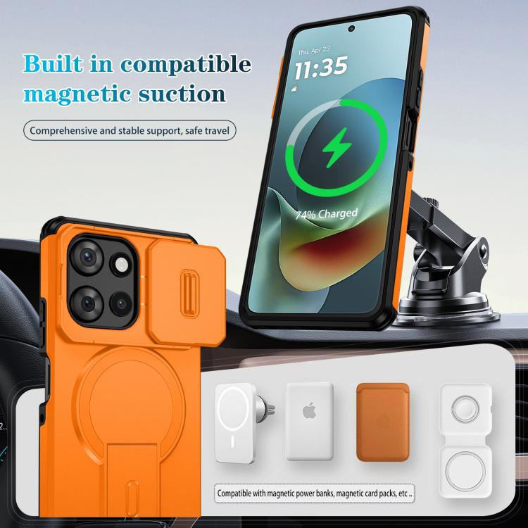 For Motorola Moto G Play 5G / G Power 2025 Sliding Camshield MagSafe Holder Phone Case