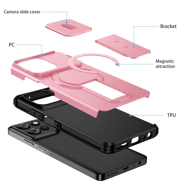 For Motorola Moto G Play 5G / G Power 2025 Sliding Camshield MagSafe Holder Phone Case