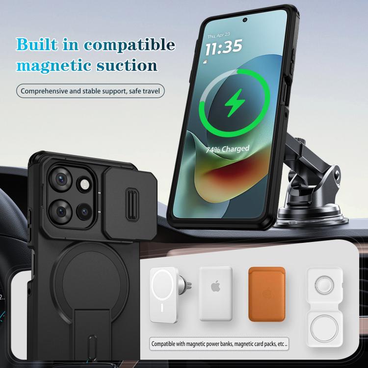 For Motorola Moto G Play 5G / G Power 2025 Sliding Camshield MagSafe Holder Phone Case
