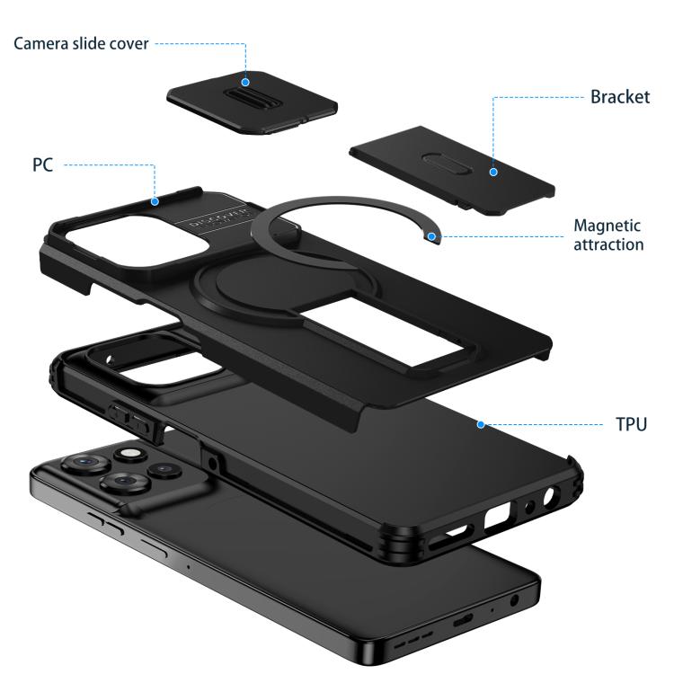 For Motorola Moto G Play 5G / G Power 2025 Sliding Camshield MagSafe Holder Phone Case
