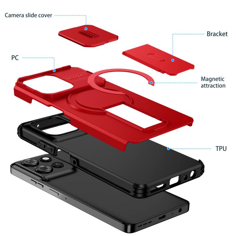 For Motorola Moto G Play 5G / G Power 2025 Sliding Camshield MagSafe Holder Phone Case
