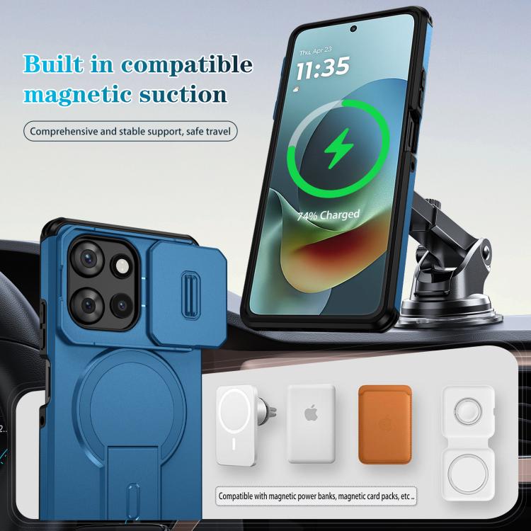 For Motorola Moto G Play 5G / G Power 2025 Sliding Camshield MagSafe Holder Phone Case