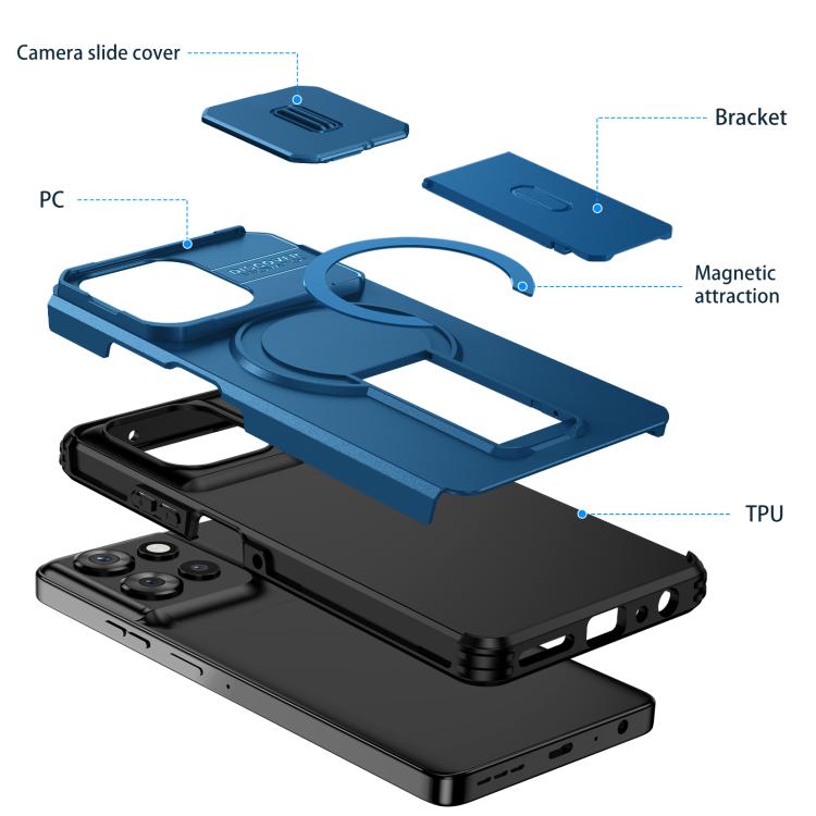 For Motorola Moto G Play 5G / G Power 2025 Sliding Camshield MagSafe Holder Phone Case
