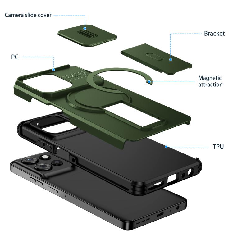 For Motorola Moto G Play 5G / G Power 2025 Sliding Camshield MagSafe Holder Phone Case