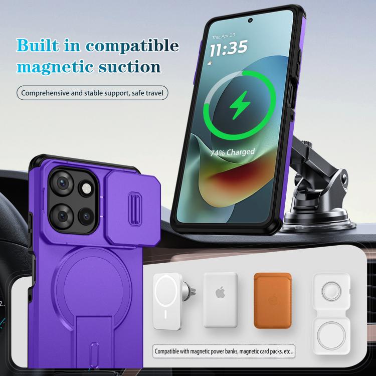 For Motorola Moto G Play 5G / G Power 2025 Sliding Camshield MagSafe Holder Phone Case