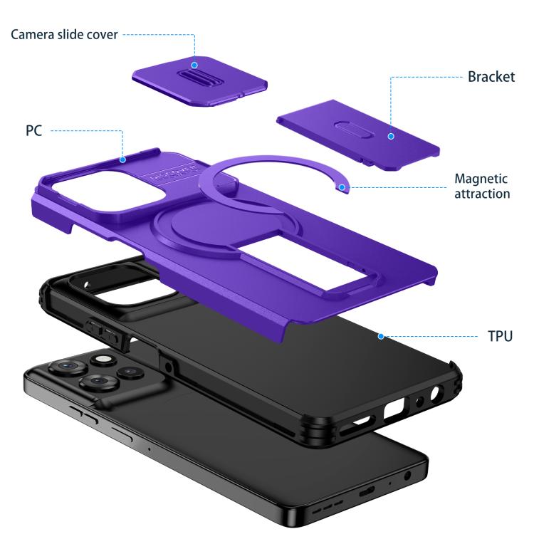 For Motorola Moto G Play 5G / G Power 2025 Sliding Camshield MagSafe Holder Phone Case