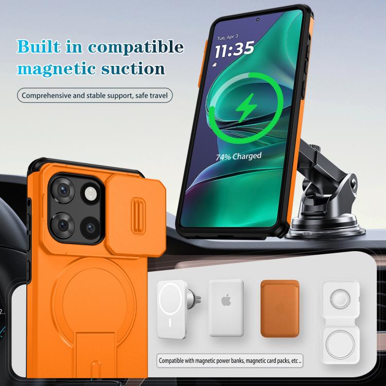 For Motorola Moto G Stylus 2025 Sliding Camshield MagSafe Holder Phone Case