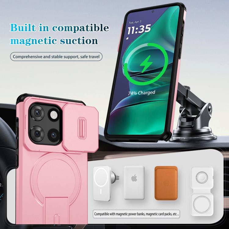 For Motorola Moto G Stylus 2025 Sliding Camshield MagSafe Holder Phone Case