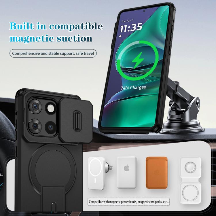 For Motorola Moto G Stylus 2025 Sliding Camshield MagSafe Holder Phone Case