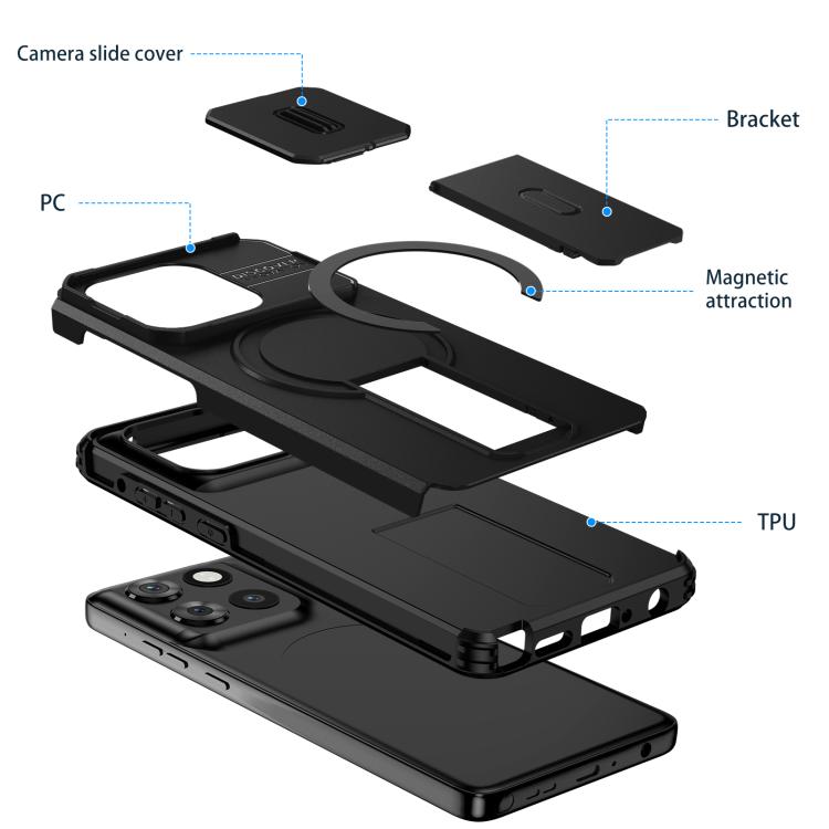 For Motorola Moto G Stylus 2025 Sliding Camshield MagSafe Holder Phone Case