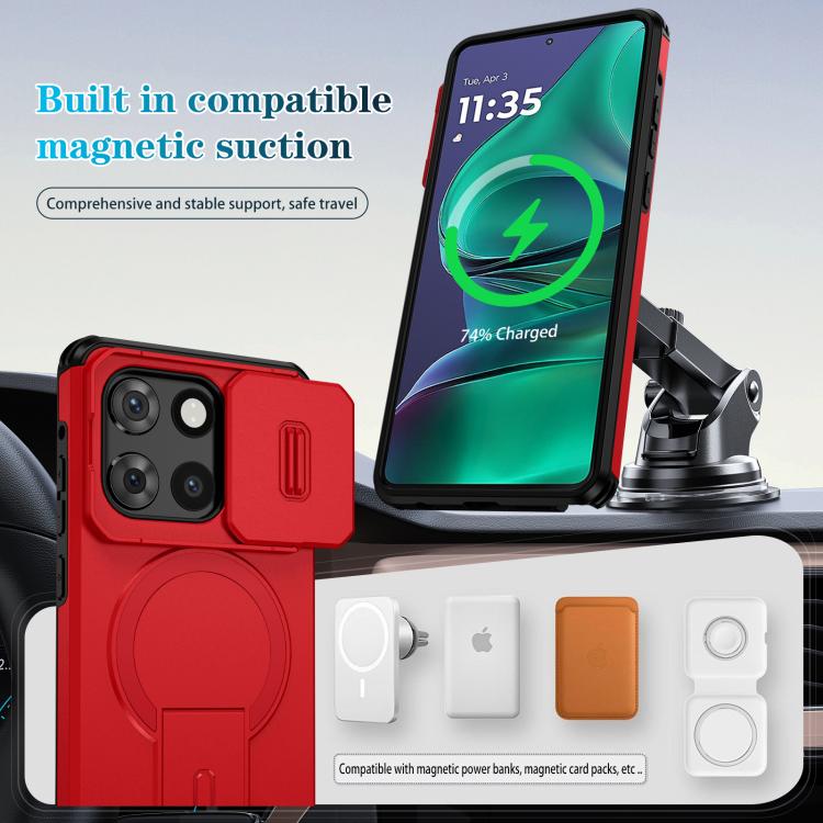 For Motorola Moto G Stylus 2025 Sliding Camshield MagSafe Holder Phone Case