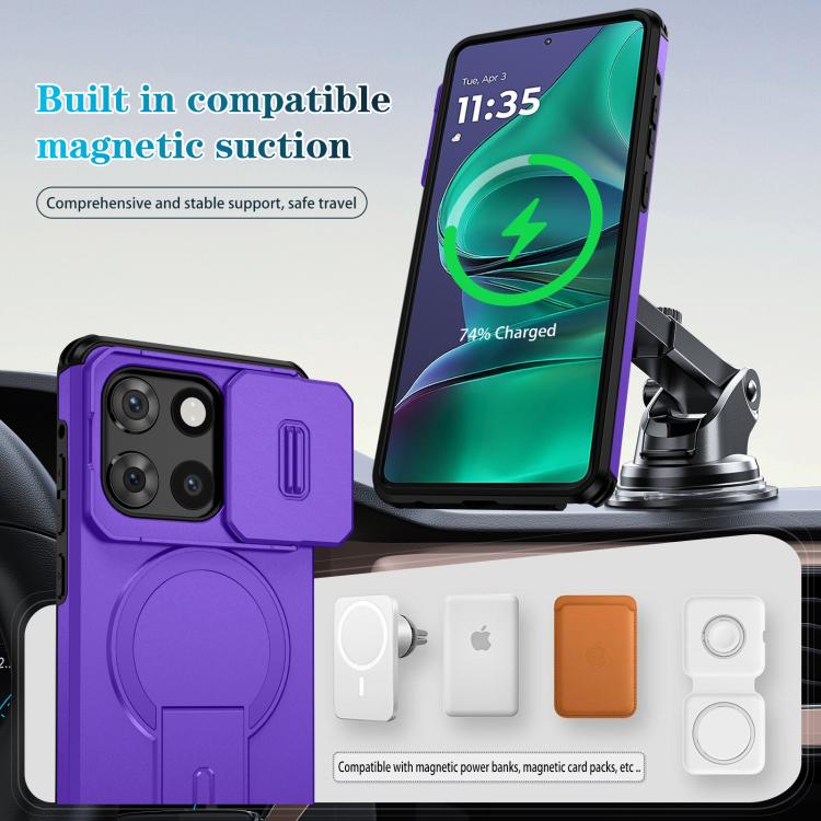 For Motorola Moto G Stylus 2025 Sliding Camshield MagSafe Holder Phone Case
