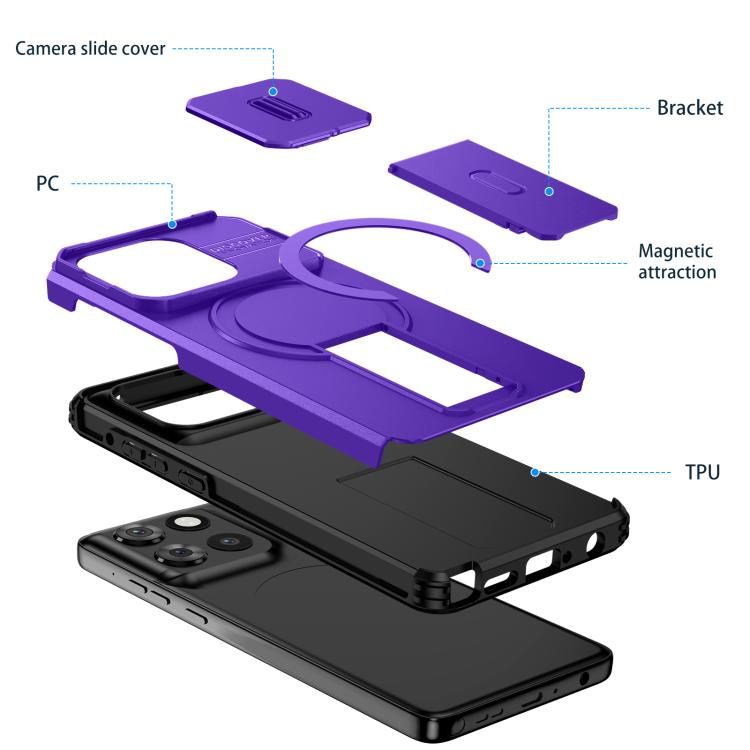 For Motorola Moto G Stylus 2025 Sliding Camshield MagSafe Holder Phone Case