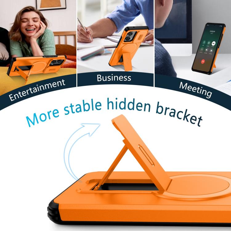 For Motorola Edge 2024 Sliding Camshield MagSafe Holder Phone Case