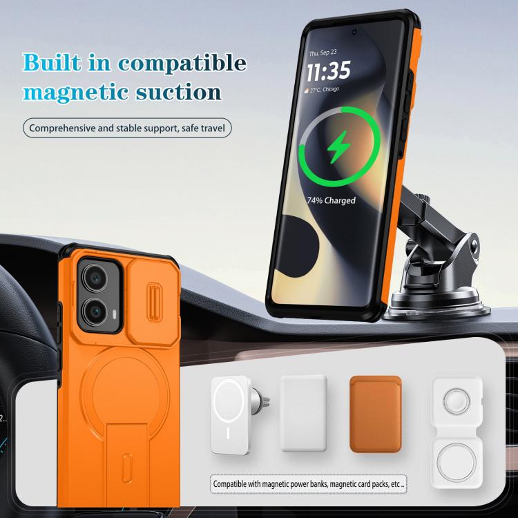 For Motorola Edge 2024 Sliding Camshield MagSafe Holder Phone Case