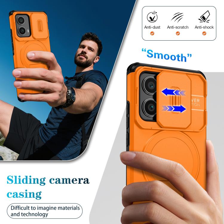 For Motorola Edge 2024 Sliding Camshield MagSafe Holder Phone Case
