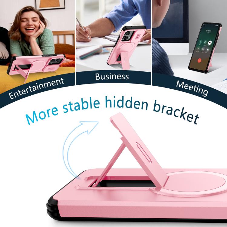 For Motorola Edge 2024 Sliding Camshield MagSafe Holder Phone Case