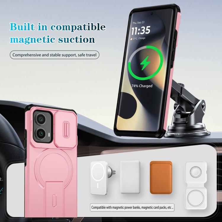 For Motorola Edge 2024 Sliding Camshield MagSafe Holder Phone Case