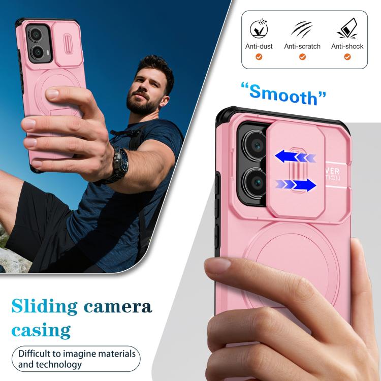 For Motorola Edge 2024 Sliding Camshield MagSafe Holder Phone Case