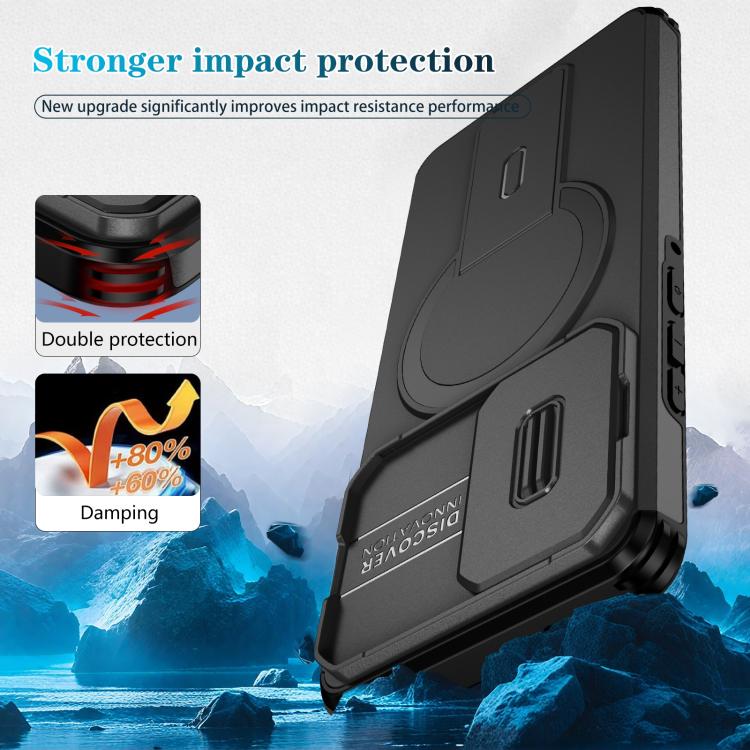 For Motorola Edge 2024 Sliding Camshield MagSafe Holder Phone Case