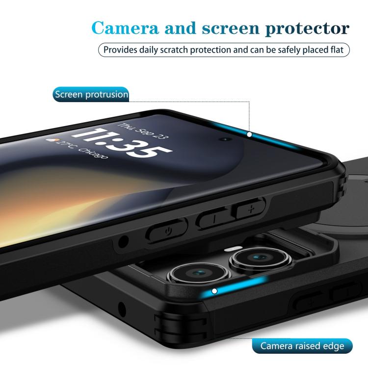 For Motorola Edge 2024 Sliding Camshield MagSafe Holder Phone Case