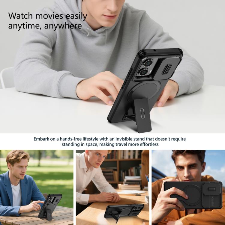 For Motorola Edge 2024 Sliding Camshield MagSafe Holder Phone Case