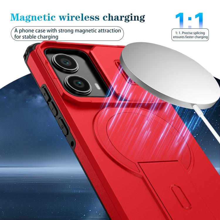 For Motorola Edge 2024 Sliding Camshield MagSafe Holder Phone Case