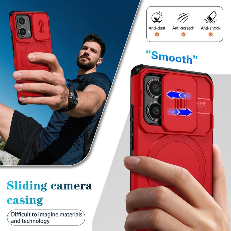 For Motorola Edge 2024 Sliding Camshield MagSafe Holder Phone Case