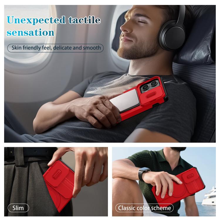 For Motorola Edge 2024 Sliding Camshield MagSafe Holder Phone Case