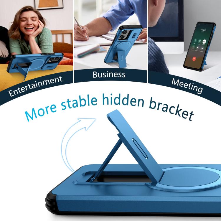 For Motorola Edge 2024 Sliding Camshield MagSafe Holder Phone Case