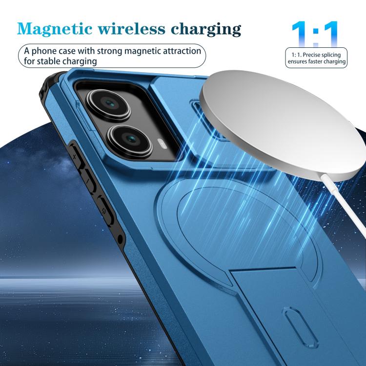 For Motorola Edge 2024 Sliding Camshield MagSafe Holder Phone Case