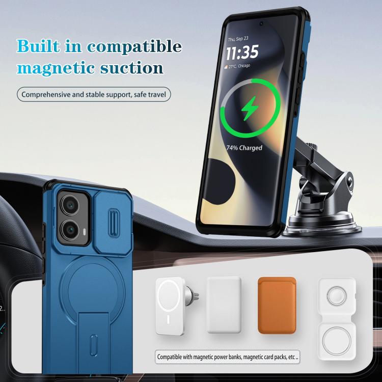For Motorola Edge 2024 Sliding Camshield MagSafe Holder Phone Case