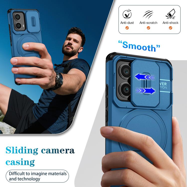 For Motorola Edge 2024 Sliding Camshield MagSafe Holder Phone Case