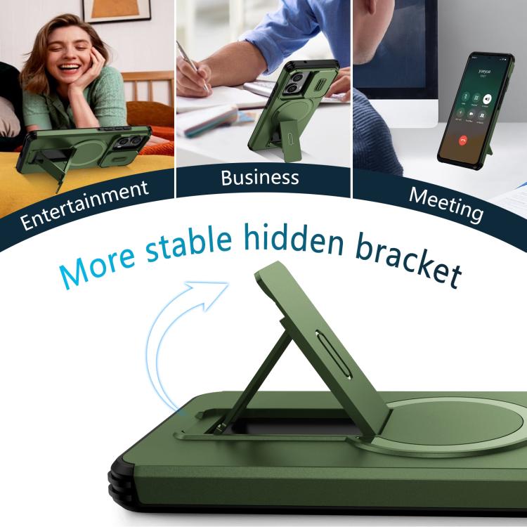 For Motorola Edge 2024 Sliding Camshield MagSafe Holder Phone Case