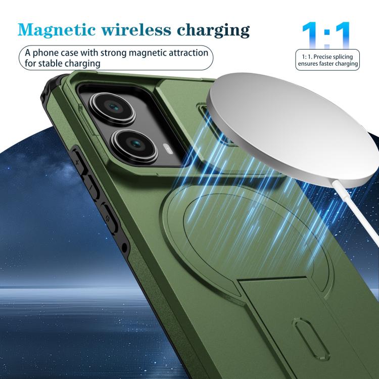 For Motorola Edge 2024 Sliding Camshield MagSafe Holder Phone Case