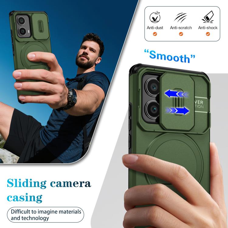 For Motorola Edge 2024 Sliding Camshield MagSafe Holder Phone Case