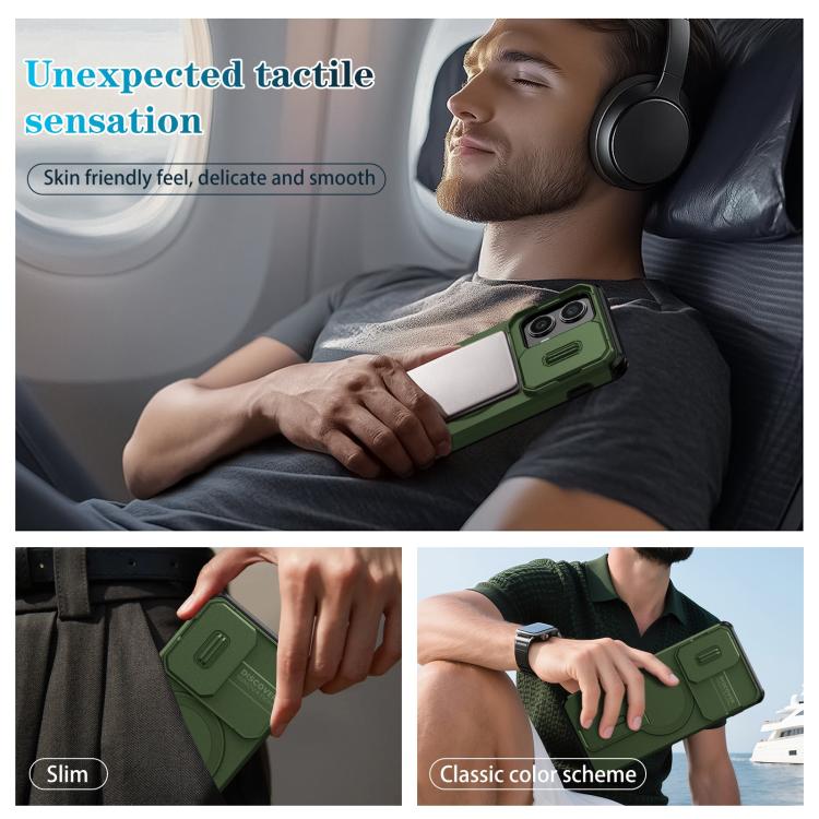 For Motorola Edge 2024 Sliding Camshield MagSafe Holder Phone Case