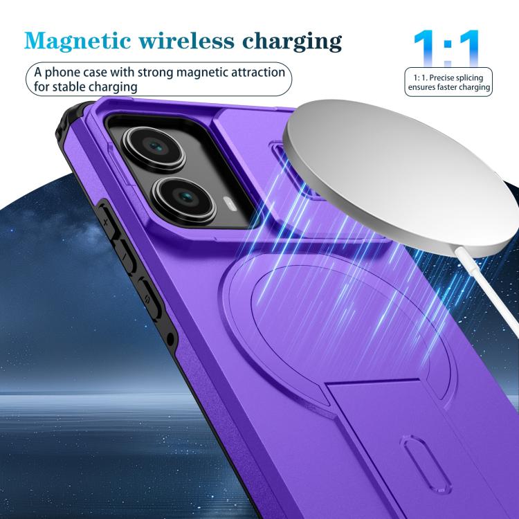 For Motorola Edge 2024 Sliding Camshield MagSafe Holder Phone Case