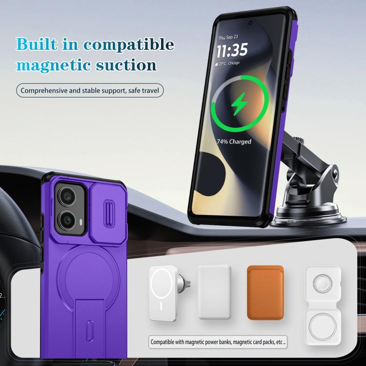 For Motorola Edge 2024 Sliding Camshield MagSafe Holder Phone Case