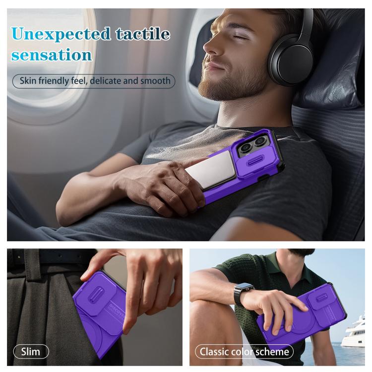 For Motorola Edge 2024 Sliding Camshield MagSafe Holder Phone Case