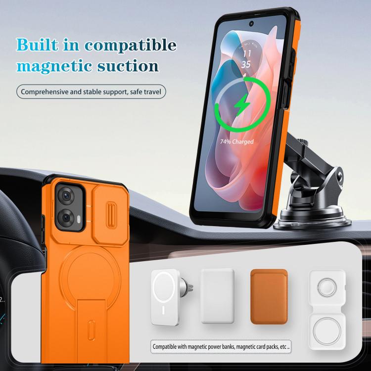For Motorola Moto G 5G / G Play 5G 2024 Sliding Camshield MagSafe Holder Phone Case