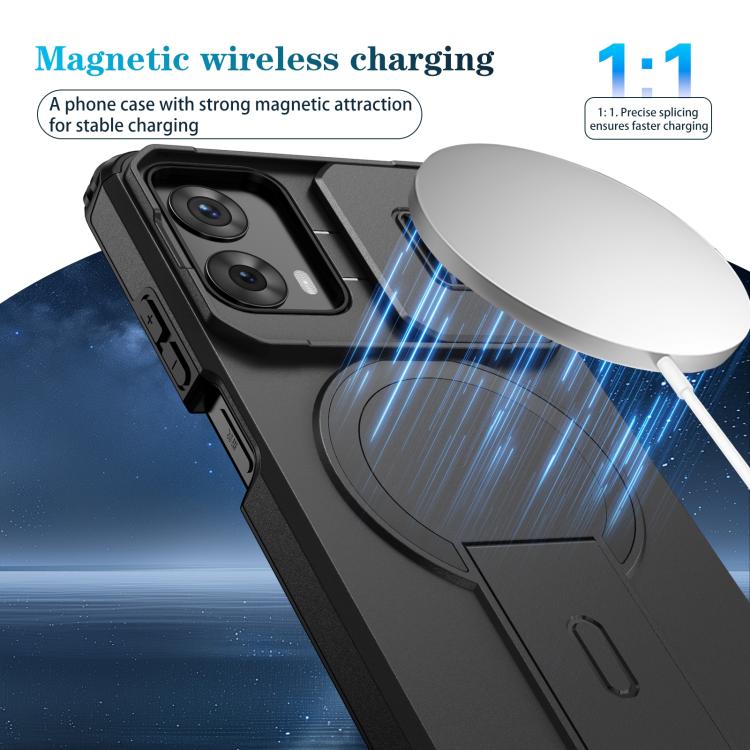 For Motorola Moto G 5G / G Play 5G 2024 Sliding Camshield MagSafe Holder Phone Case