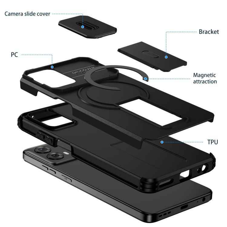 For Motorola Moto G 5G / G Play 5G 2024 Sliding Camshield MagSafe Holder Phone Case