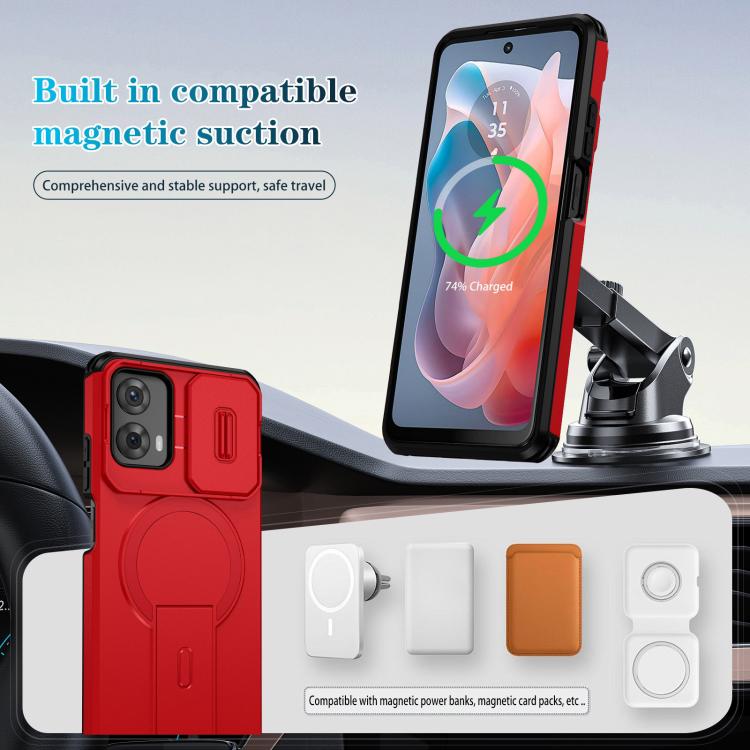 For Motorola Moto G 5G / G Play 5G 2024 Sliding Camshield MagSafe Holder Phone Case