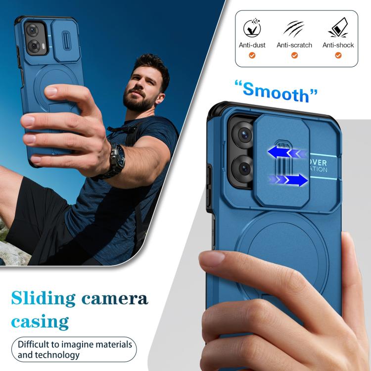 For Motorola Moto G 5G / G Play 5G 2024 Sliding Camshield MagSafe Holder Phone Case