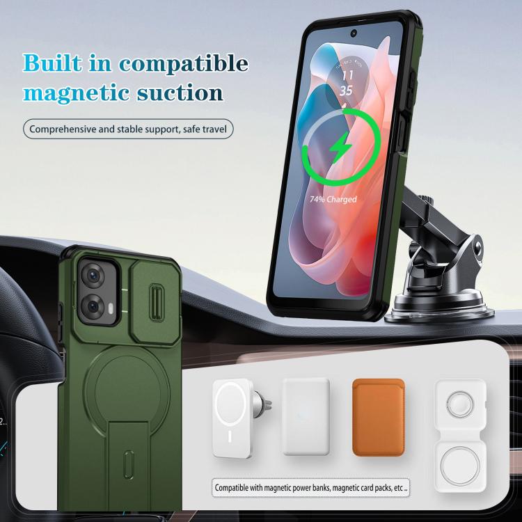 For Motorola Moto G 5G / G Play 5G 2024 Sliding Camshield MagSafe Holder Phone Case